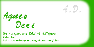 agnes deri business card